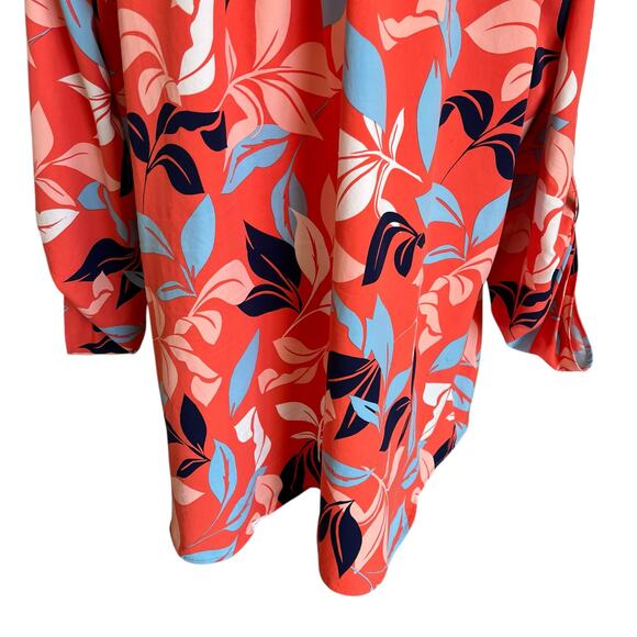 Coolibar Top Tunic Coverup Size XL Orange Tropical UPF50 Sun Protection - Picture 9 of 14